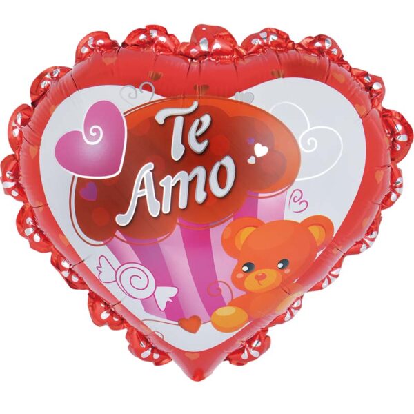 24" Te Amo Bear with Ruffle Edge