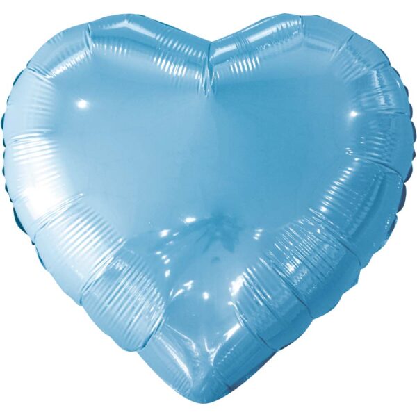 18" Metallic Heart Light Blue