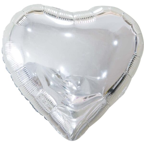 18" Metallic Heart Silver