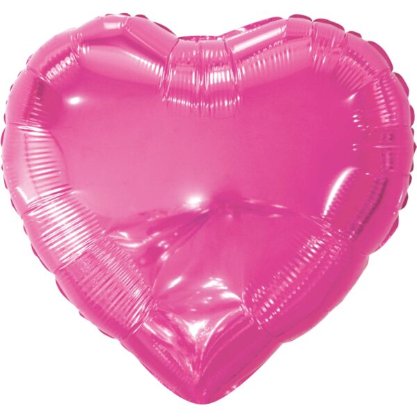 18" Metallic Heart Dark Pink