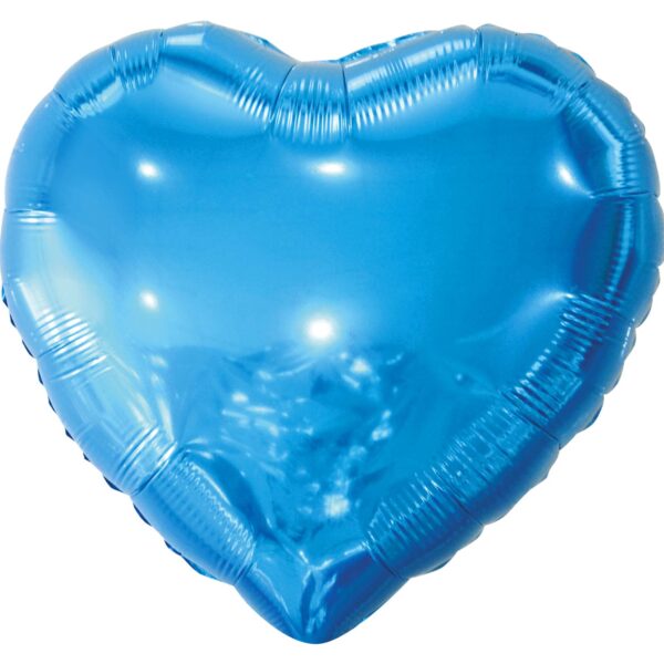 18" Metallic Heart Blue