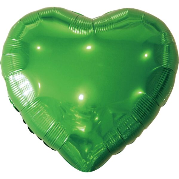 18" Metallic Heart Green