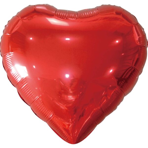 18" Metallic Heart Red