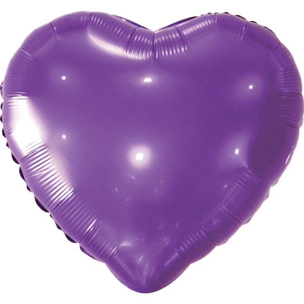 18" Metallic Heart Purple