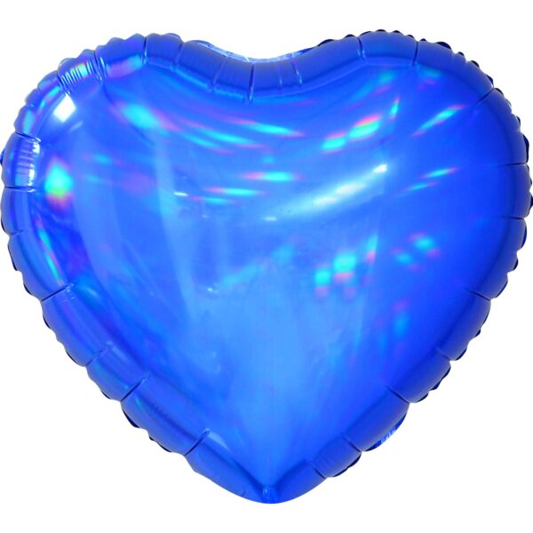 18" Iridescent Heart Blue