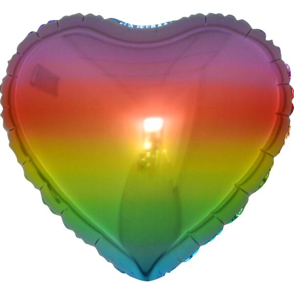 18" Metallic Heart Rainbow