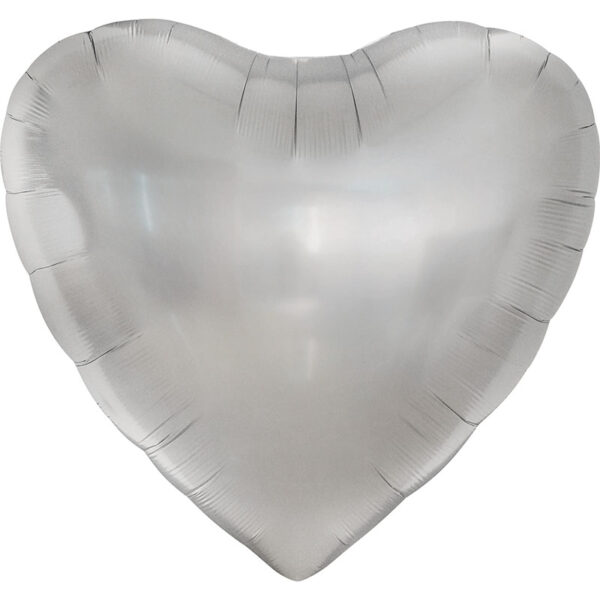 51" Heart Satin Silver